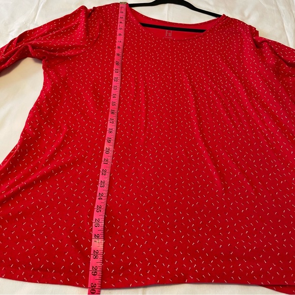 Girlfriend Plus Size 3/4 Sleeve T-shirt Red with pattern 60% Cotton 40% Viscose - Picture 12 of 12